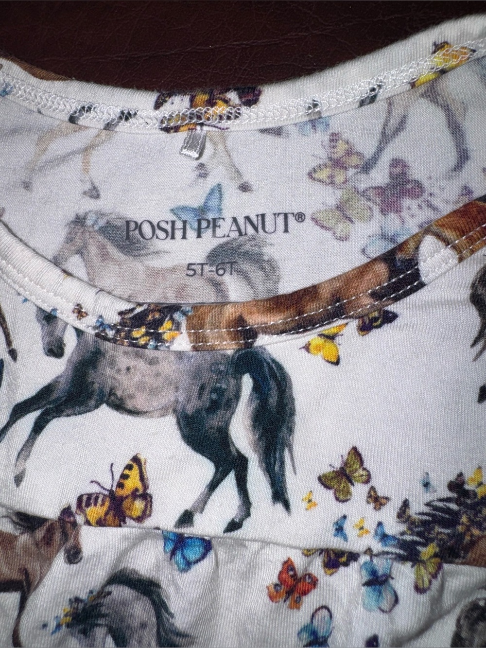 Posh Peanut Claire Horses Butterflies Long Sleeve Ruffle Twirl Dress 5/6T - Picture 3 of 12